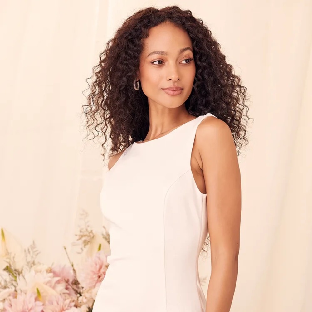 Lulu’s “Sweet as Me” White Sleeveless Bodycon Dress